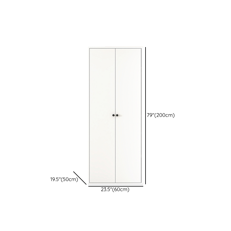 White Modish Steel Armoire Cabinet with Adaptable Shelf and Clothing Rod - image 7