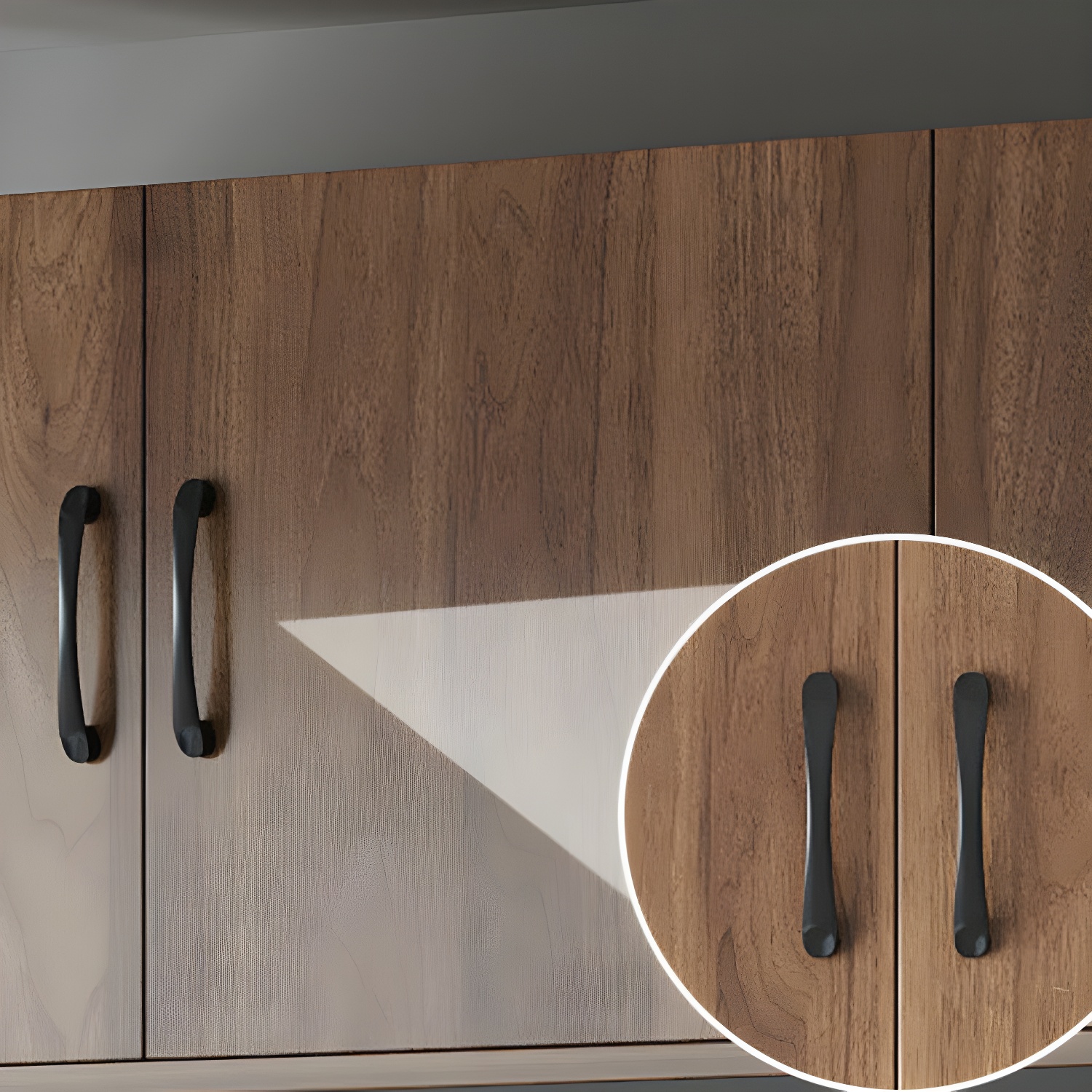 Modern Brown Wood Wardrobe Armoire with Sliding Doors, Shelves, and Clothing Rod - image 9