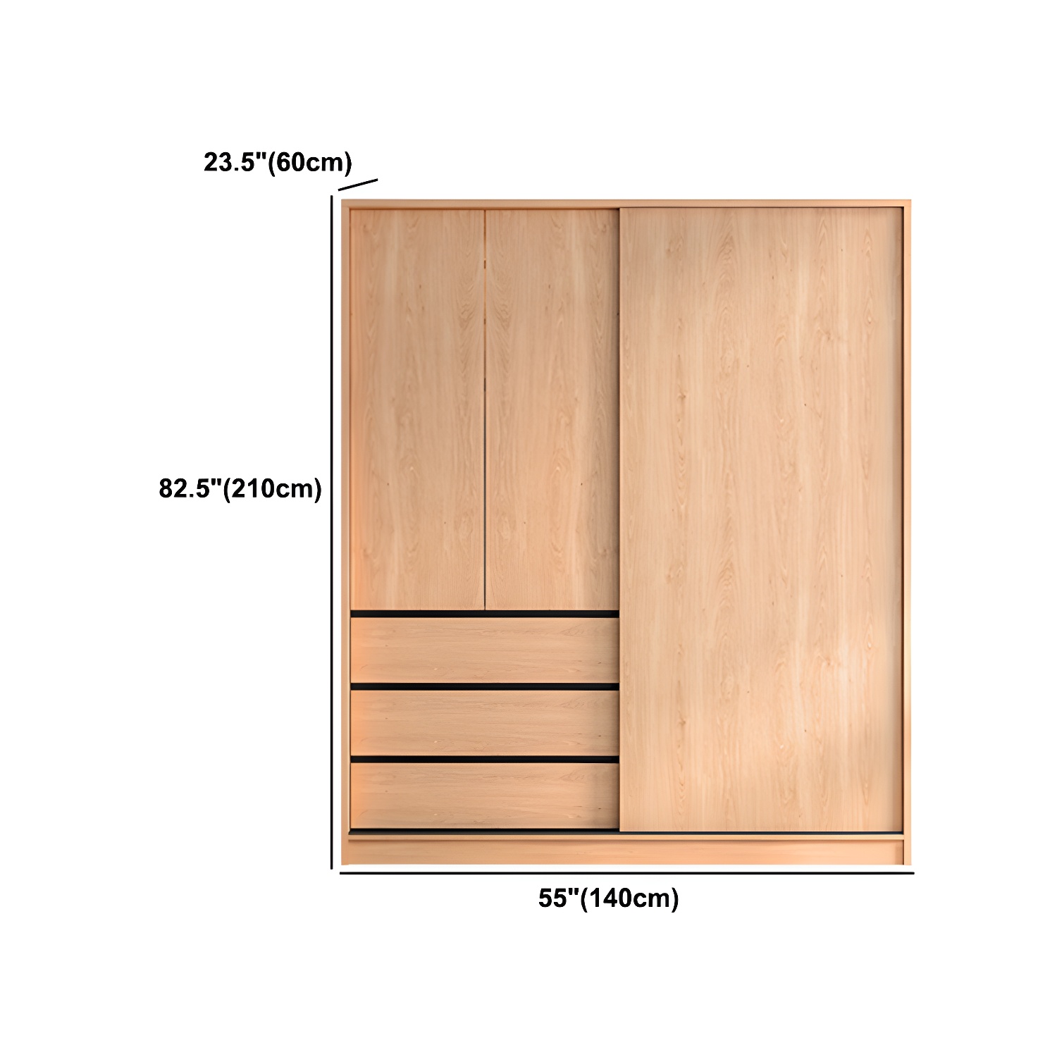 Engineered Wood Wardrobe Armoire with Drawer Contemporary Wardrobe Closet - image 9