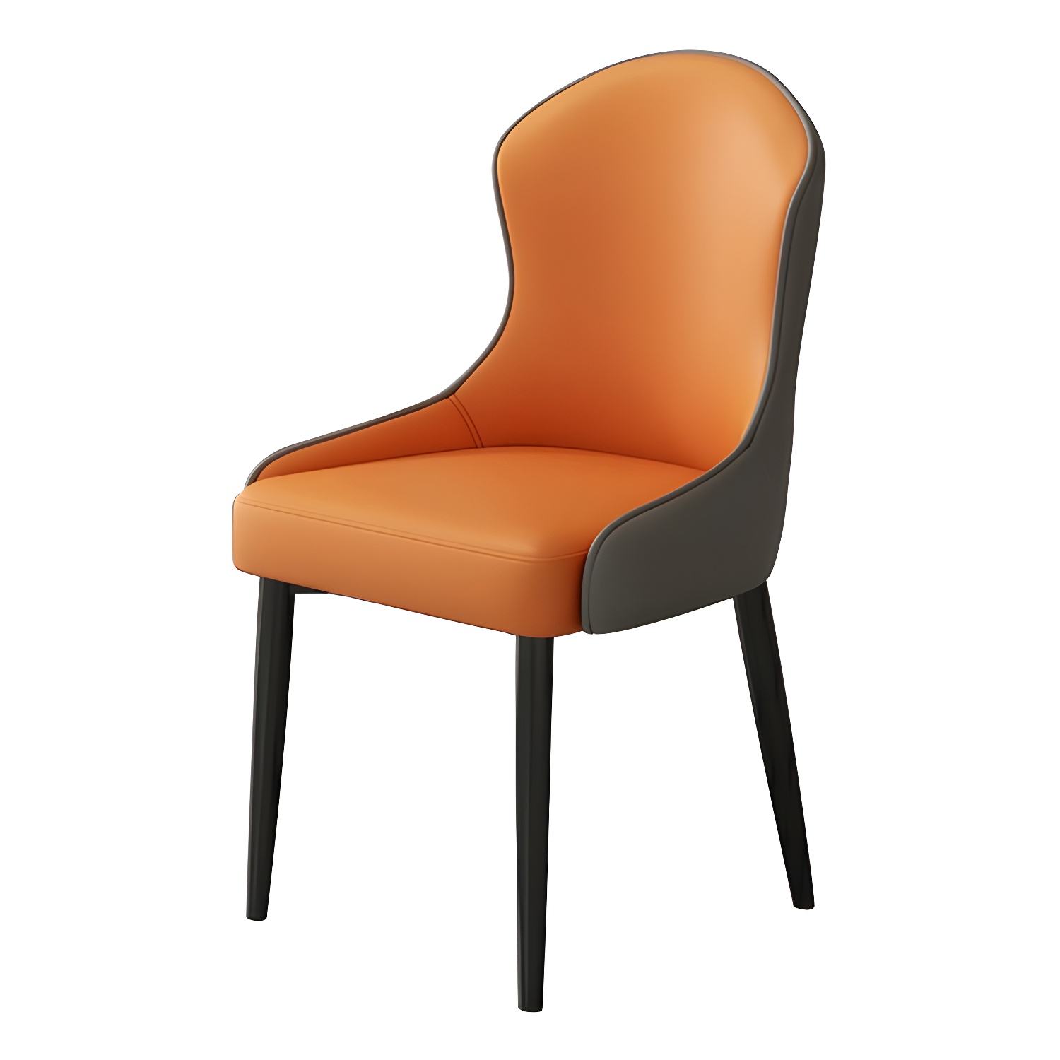 Wingback Faux Leather Side Chair with Metal Legs and Upholstered Seat for Kitchen & Dining - image 12