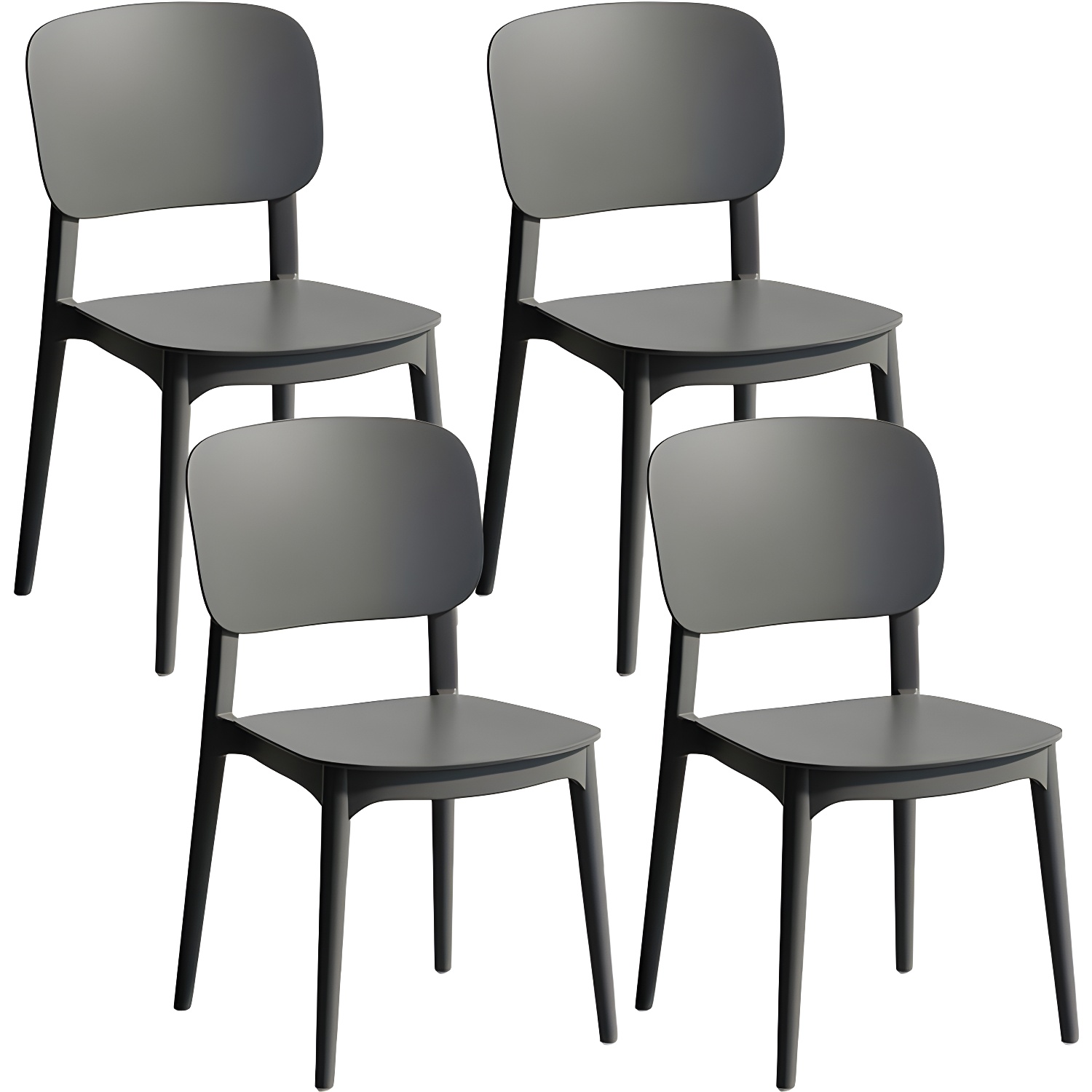 Scandinavian Style Stackable Kitchen&Dining Chair, Plastic and Non-Upholstered - image 3