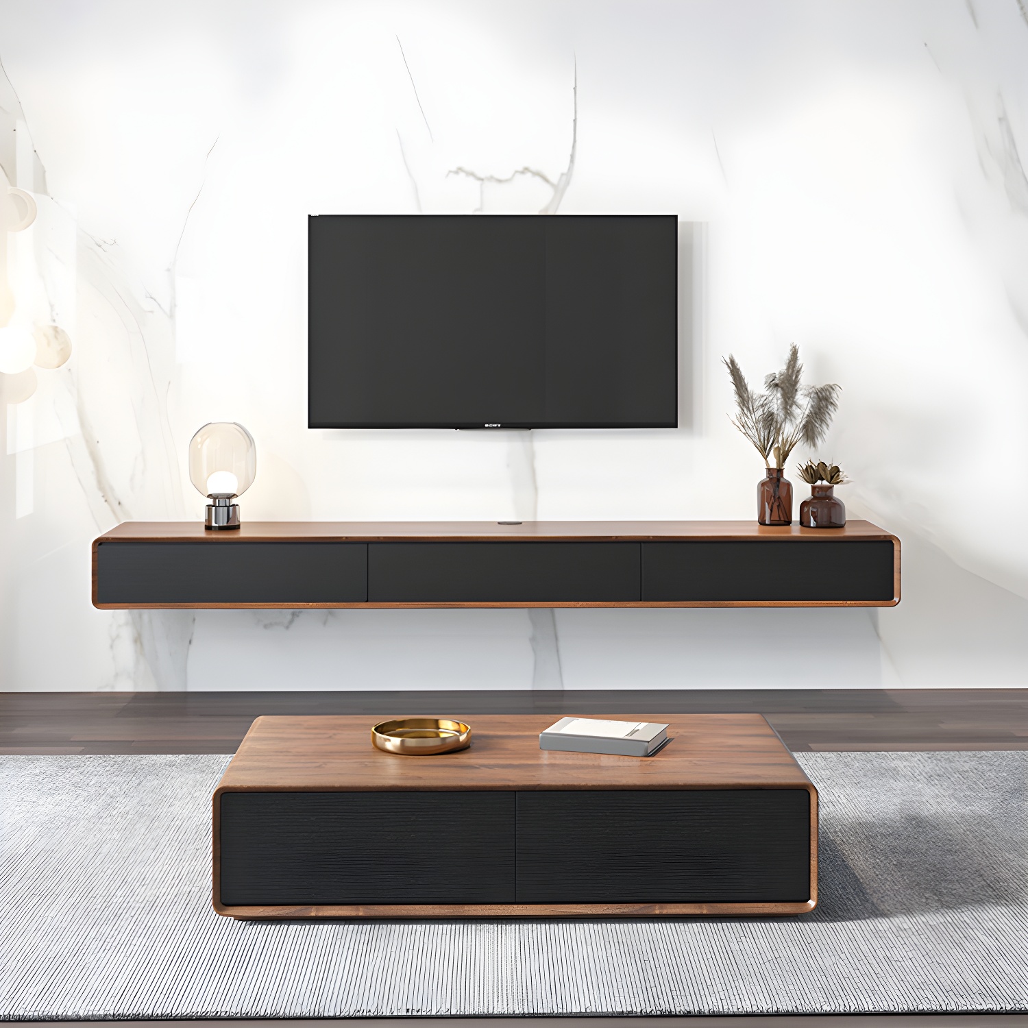 3 Doors Scandinavian TV Media Stand Wall-mounted TV Media Console - image 4