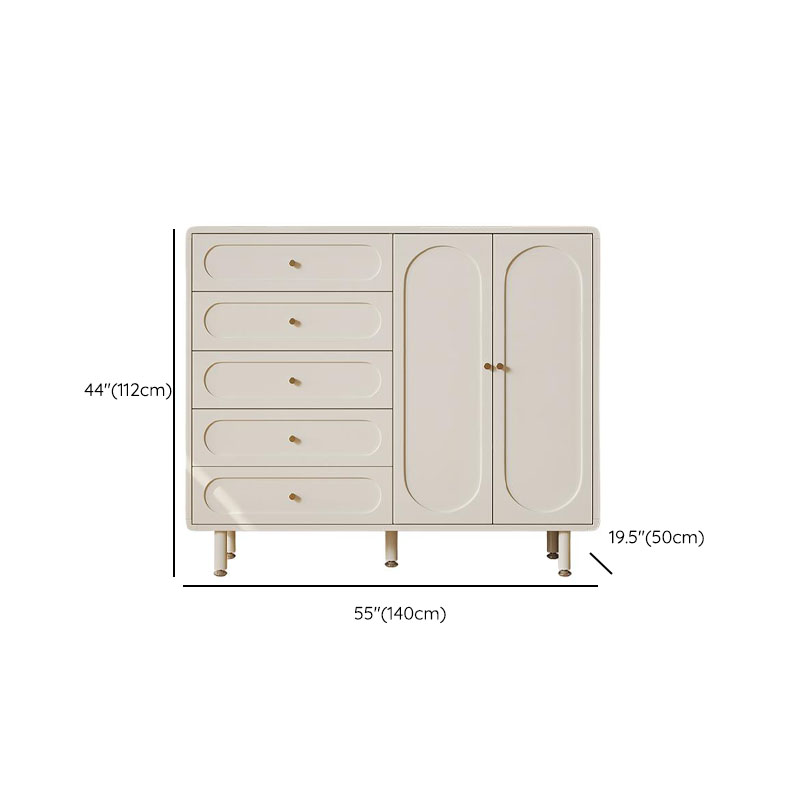 Chalk Casual Composite Wood Combo Dresser with 5/4 Drawers, Hutch, 3 Interior Shelves, Horizontal Orientation - image 17