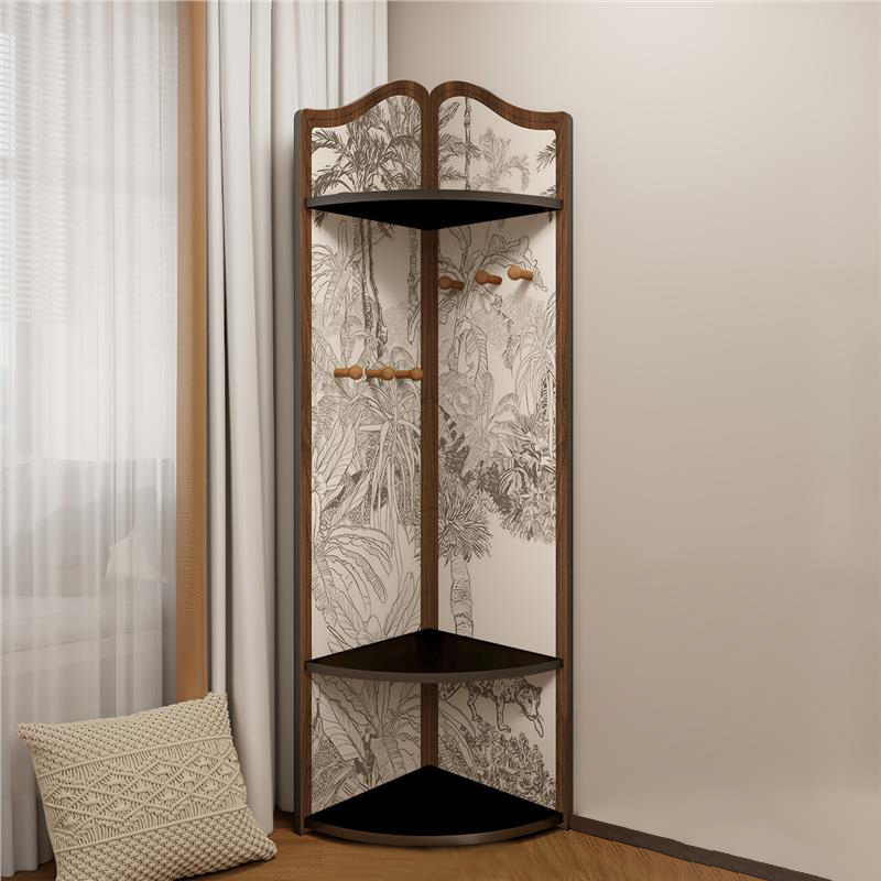 Modern Simple Style Nook Decorative Cabinet with 3/4 Exterior Shelves, Lumber Countertop in Midnight Black - image 7