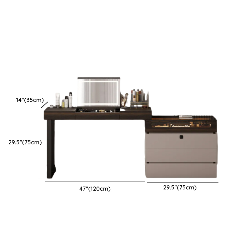 Space-saving Vanity Set with 7/11 Drawers, Lighting, Dividers, 2-in-1 Design, and Adjustable Touch Brightness - image 18