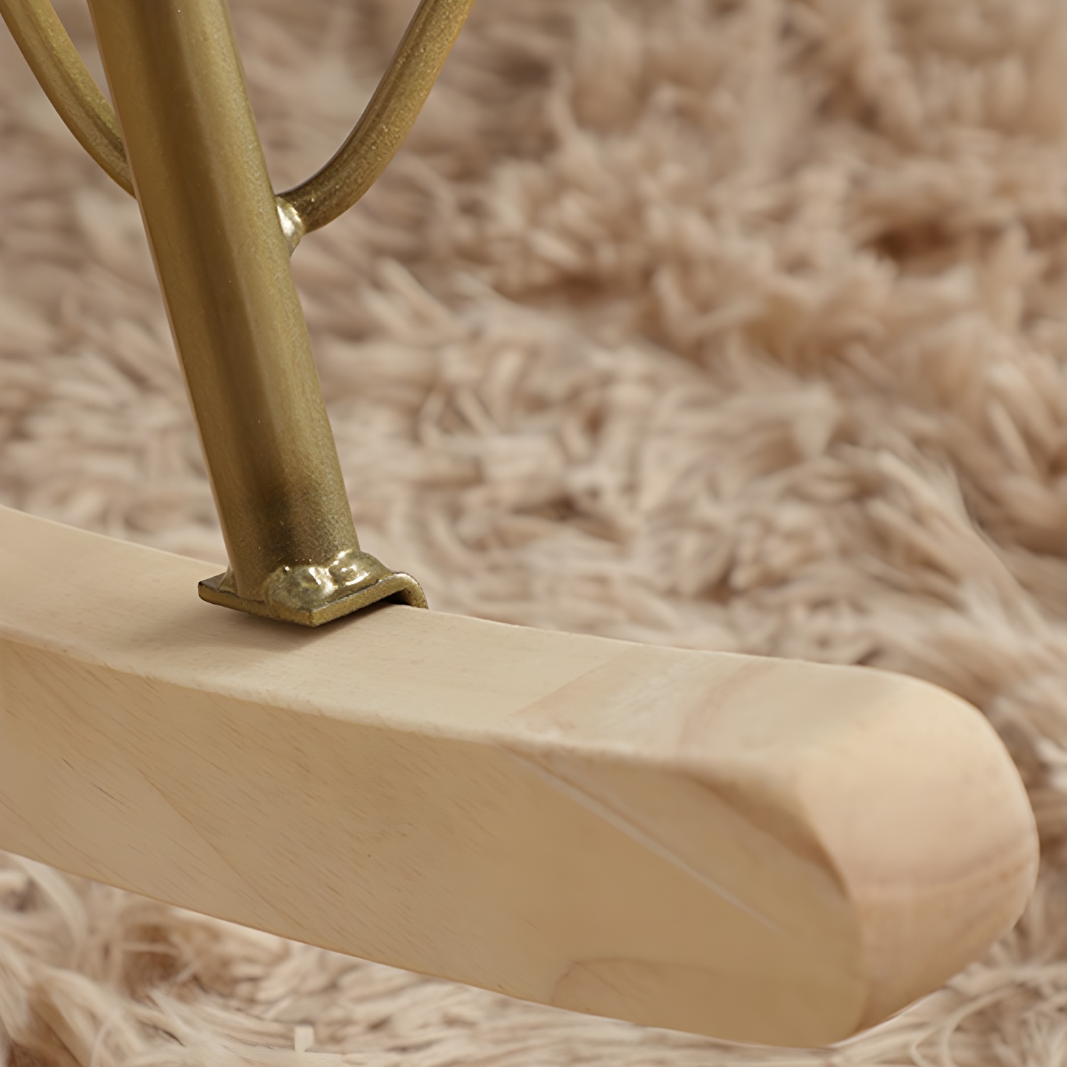 Contemporary Rocking Chair Rubber Wood Frame Wing Chair Back Indoor Rocking Chair - image 12
