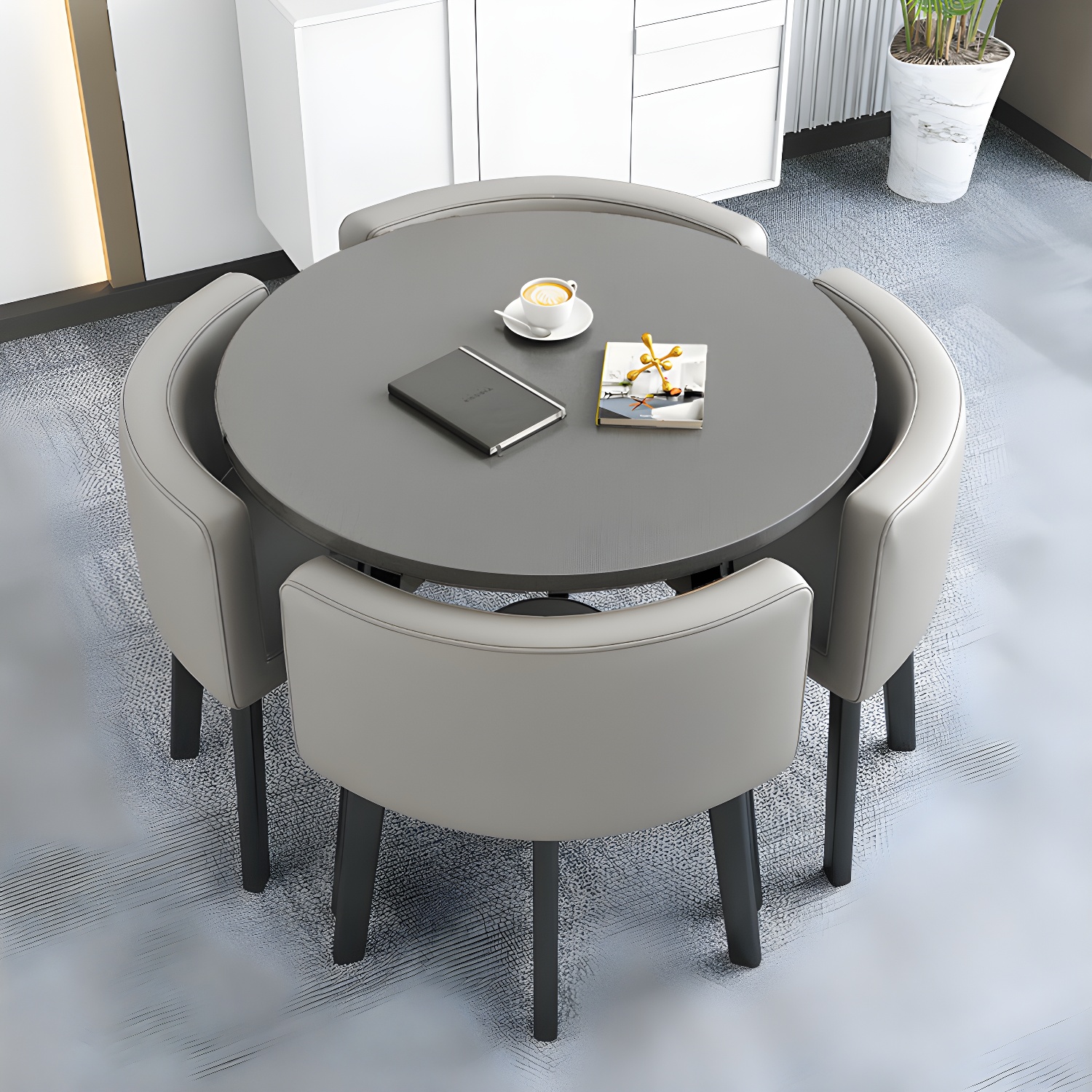 Modern Wood Dining Table Set 5 Pieces Dining Set for Home Use - image 22