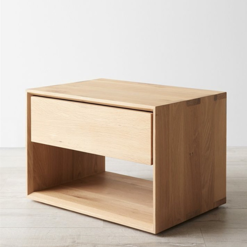Solid Wood Open Shelf Nightstand with 1 Drawer in a Modish Style - image 5
