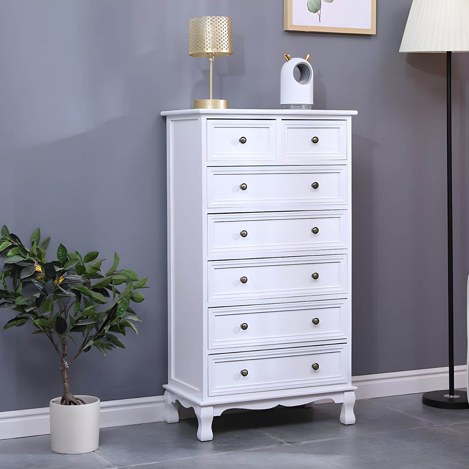 Vintage Solid Wood Dresser 14" W Vertical Storage Chest with Drawers - image 8