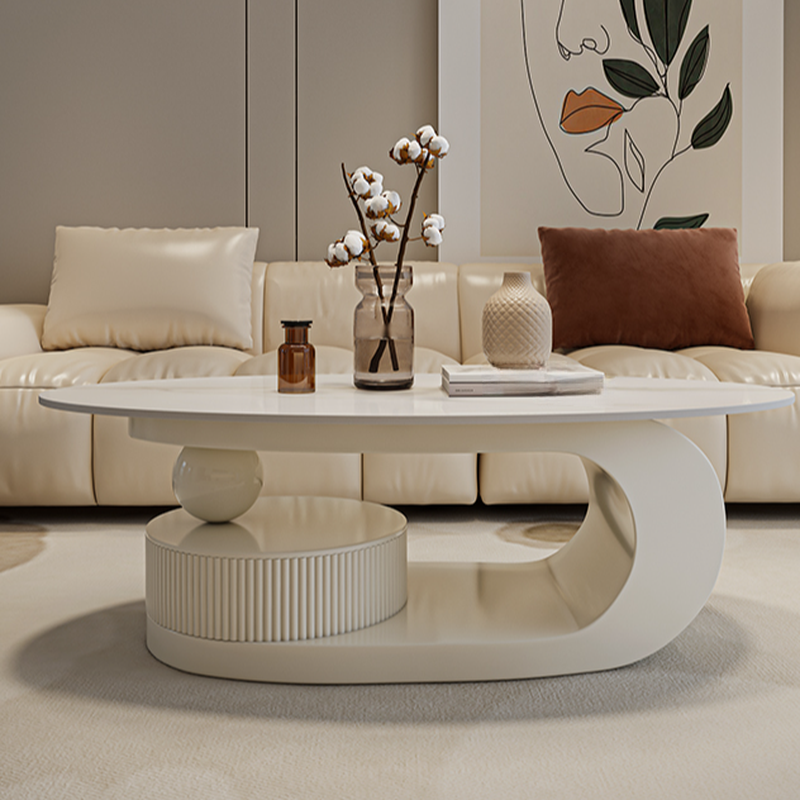 Nested Elliptical Accent Table with Repository Storage for Indoor Use - image 10
