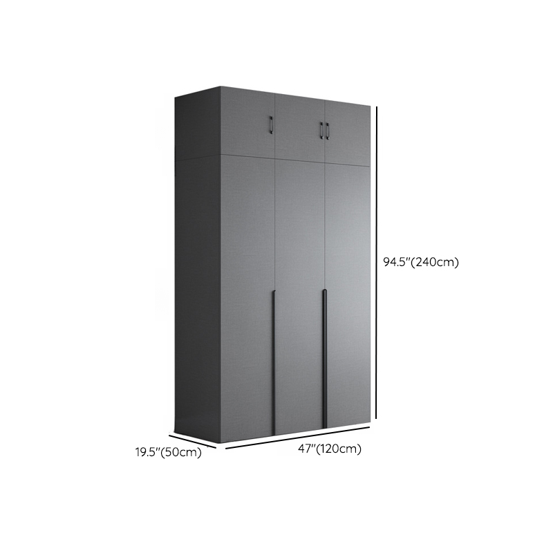 Trendy Dove Grey Wooden Wardrobe with Interior Shelves, Soft Close Door & Hanging Rod - image 27