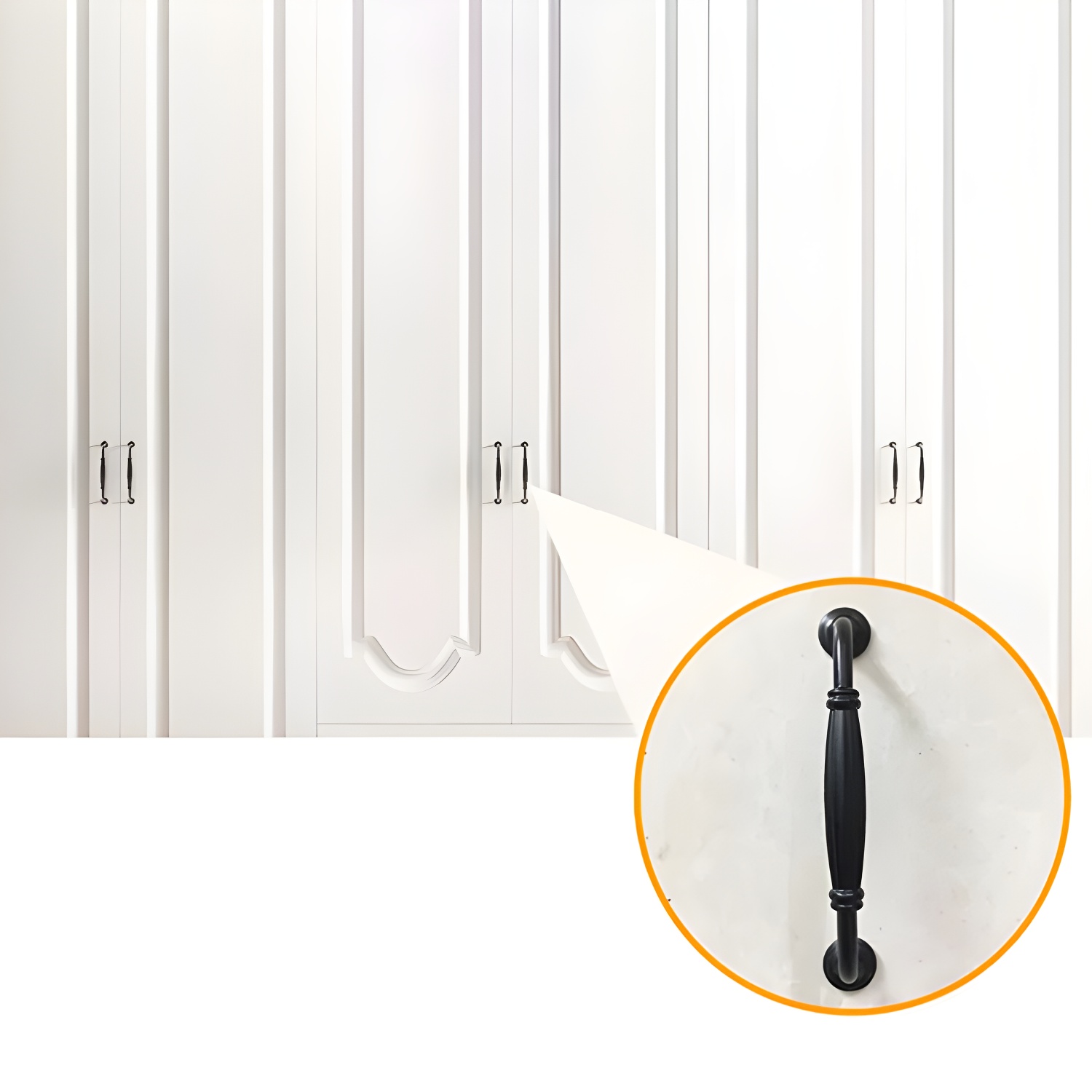 Engineered Wood Cabinet with 2 Drawers French Country White Wardrobe for Home - image 8