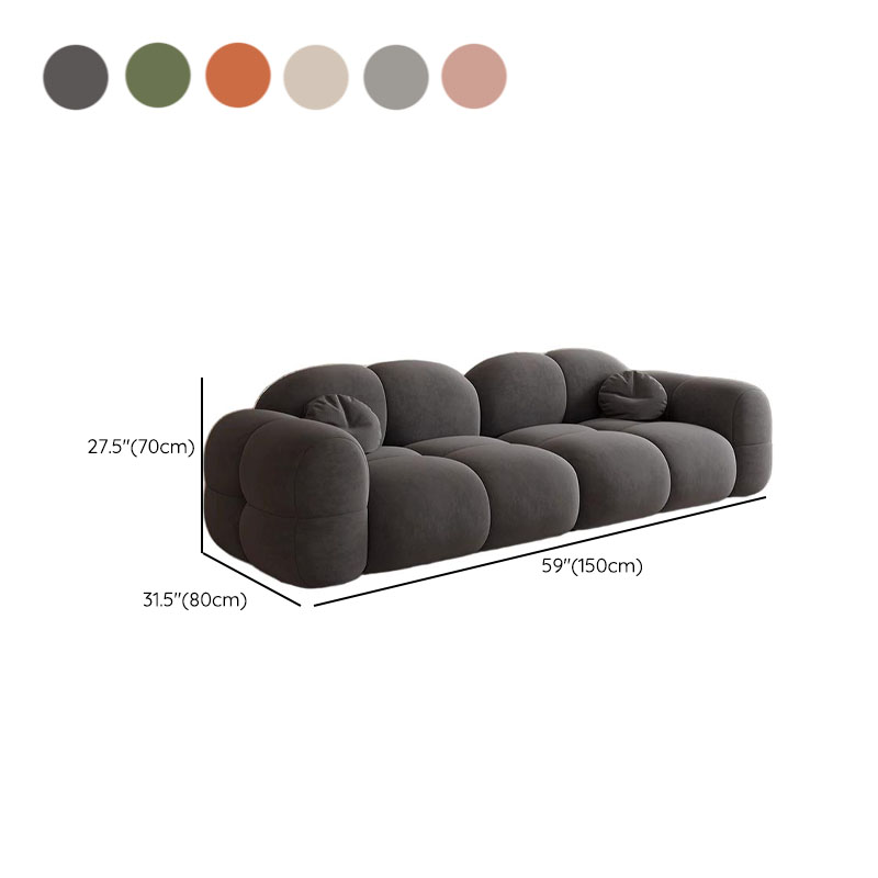 Trendy Solid Color Stain Resistant Loveseat in Black/Dark Gray/Taupe for 2 People with 2 Pillows - image 19