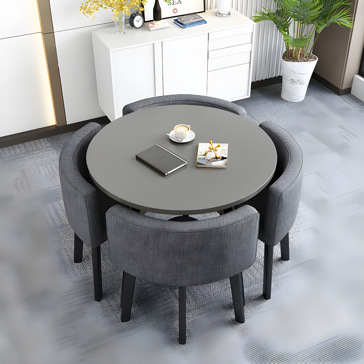 Modern Wood Dining Table Set 5 Pieces Dining Set for Home Use - image 4