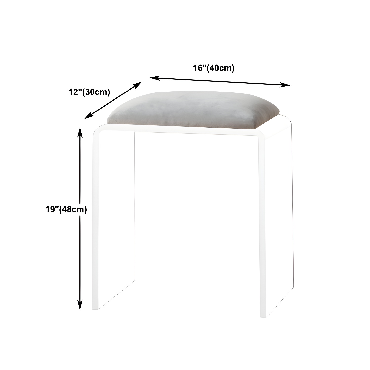 Contemporary Acrylic Vanity Desk 2-Drawer Vanity Dressing Table - image 18