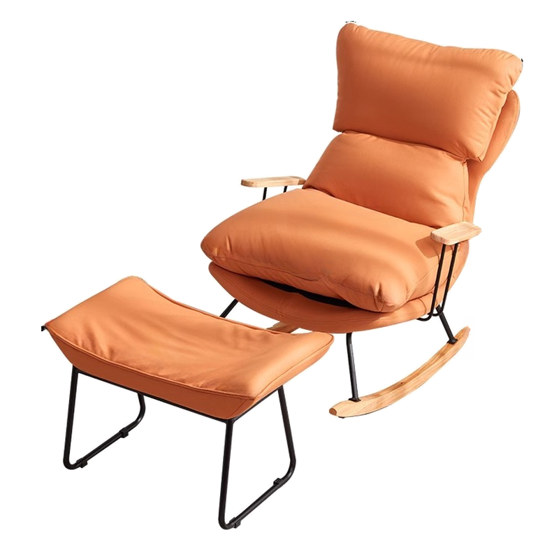 1 Piece Set/2 Piece Set Water Resistant Padded Living Room Rocking Chair in Chalk/Grey/Citrus Color with Upholstered Back and Track Arm in a Simple Style, Ottoman Included/Not Included - image 14