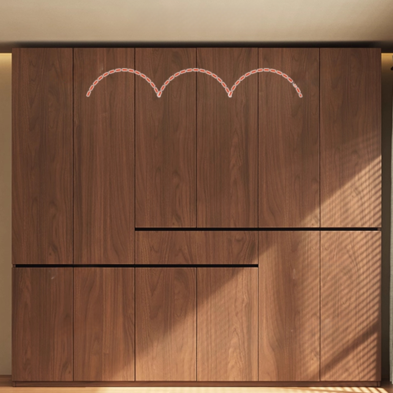 Modish Natural Wood Independent Armoire Cabinet with Soft Close Drawer, Soft Close Door, Interior Shelves, and Clothing Rod - image 9