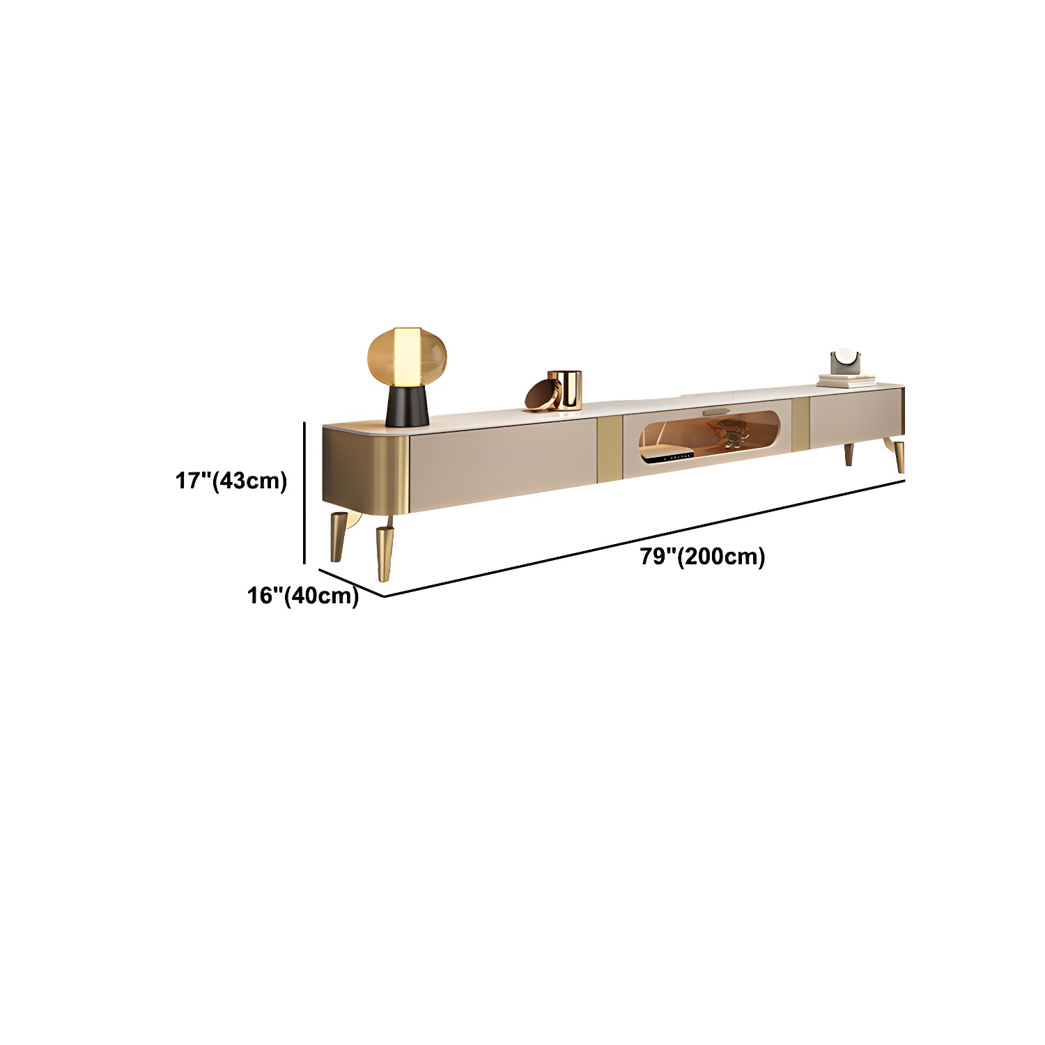 Luxury Enclosed Storage TV Console Home Rectangle Sintered Stone TV Cabinet - image 15
