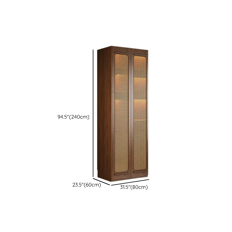 Modern Natural Wood Standalone Almirah with Soft Close Drawer and Door, Interior Shelves, and Hanging Rod - image 32