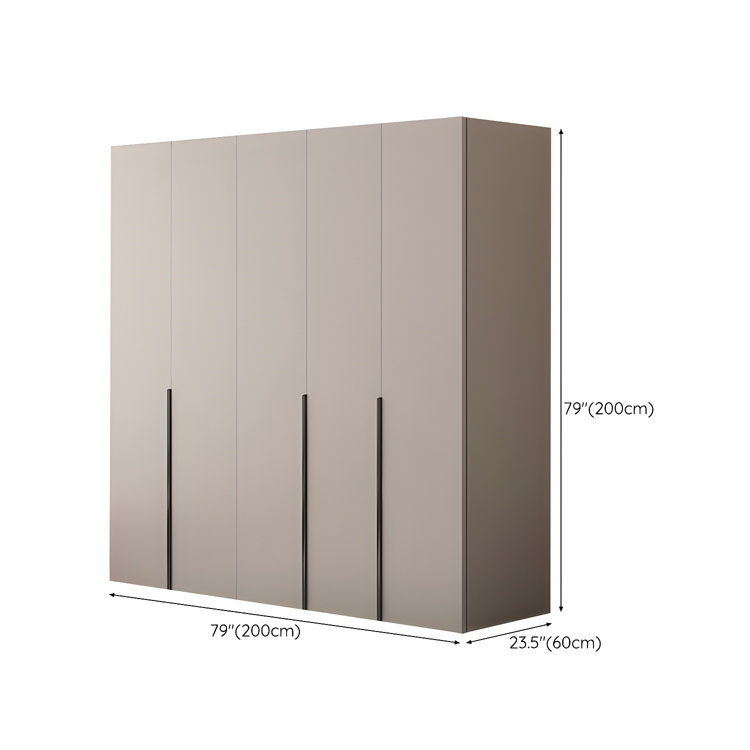 Modern Grey Wardrobe Armoire with Clothing Rod & Adjustable Shelves - image 15