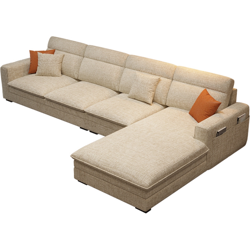 L-Shape/Straight Natural Wood Sofa Chaise/Sofa Couch with Concealed Support - image 7