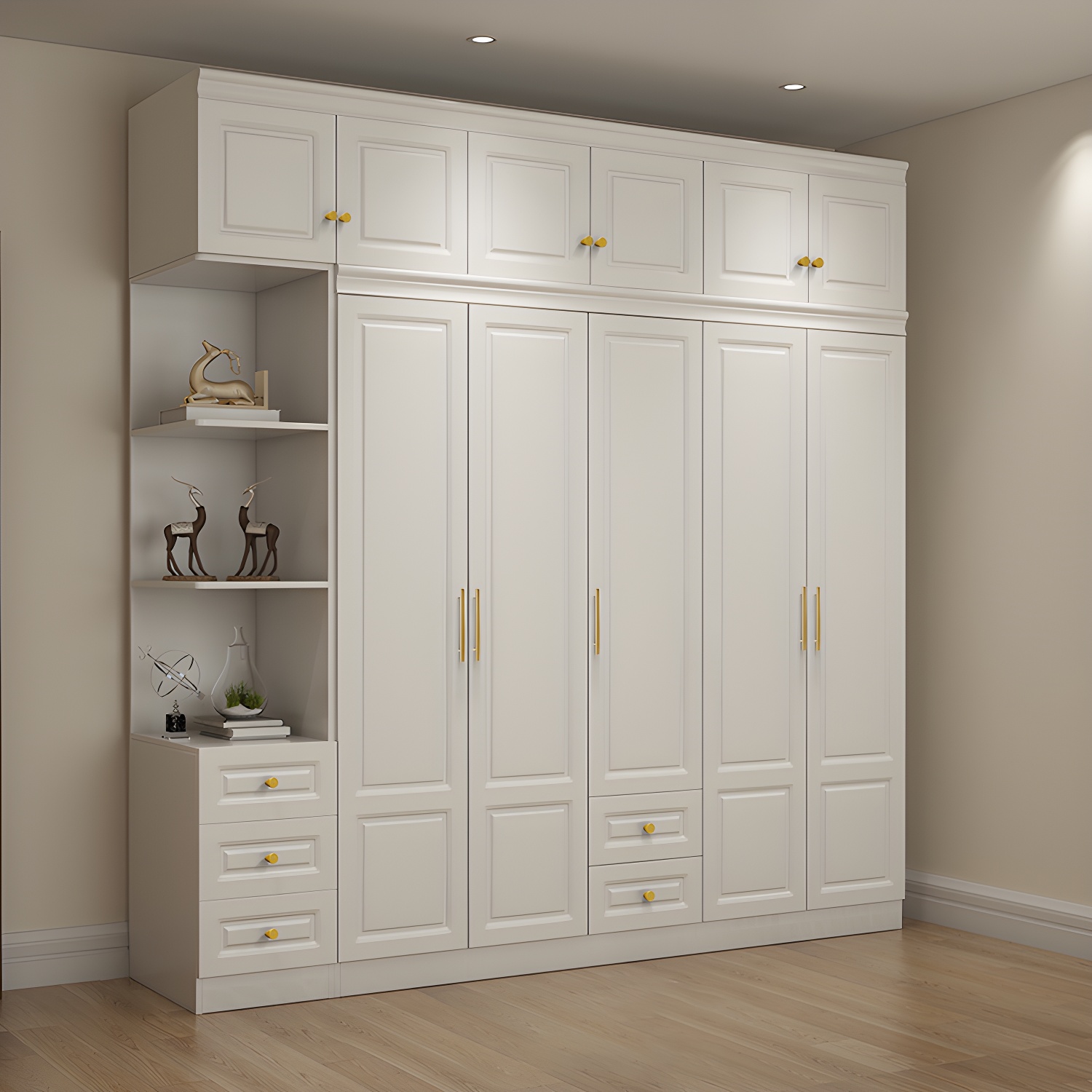 Contemporary Wooden Wardrobe Soft Close Drawer Wardrobe Closet for Bedroom - image 14
