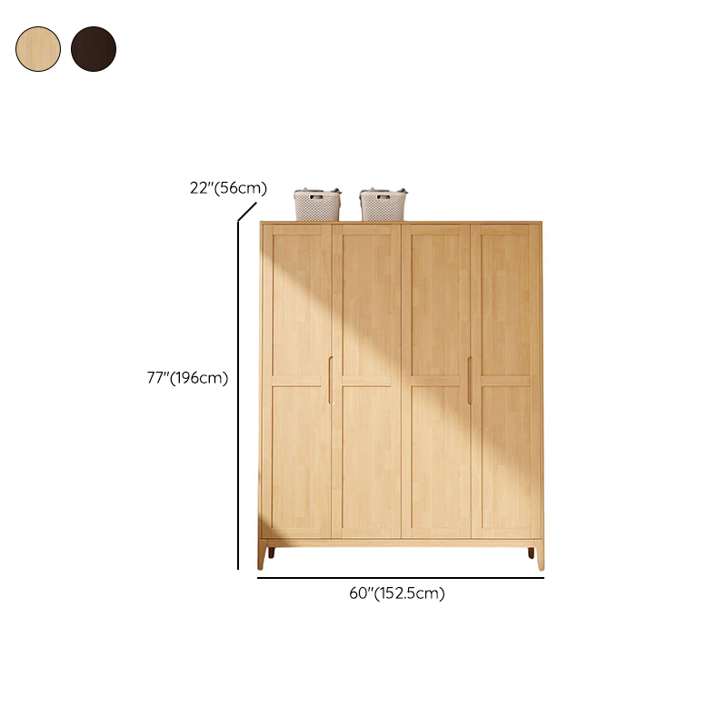 Minimalist Wooden Independent Wardrobe Closet with Compartments, Interior Shelves, Clothing Rod, and Gate - image 12
