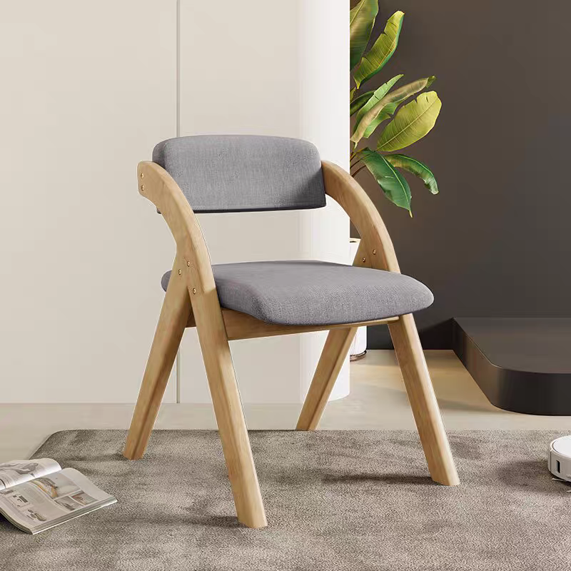 Casual Collapsible Side Chair with Midnight Black/Walnut/Wood Grain Rubberwood Legs and Upholstered Uncovered Back - image 12