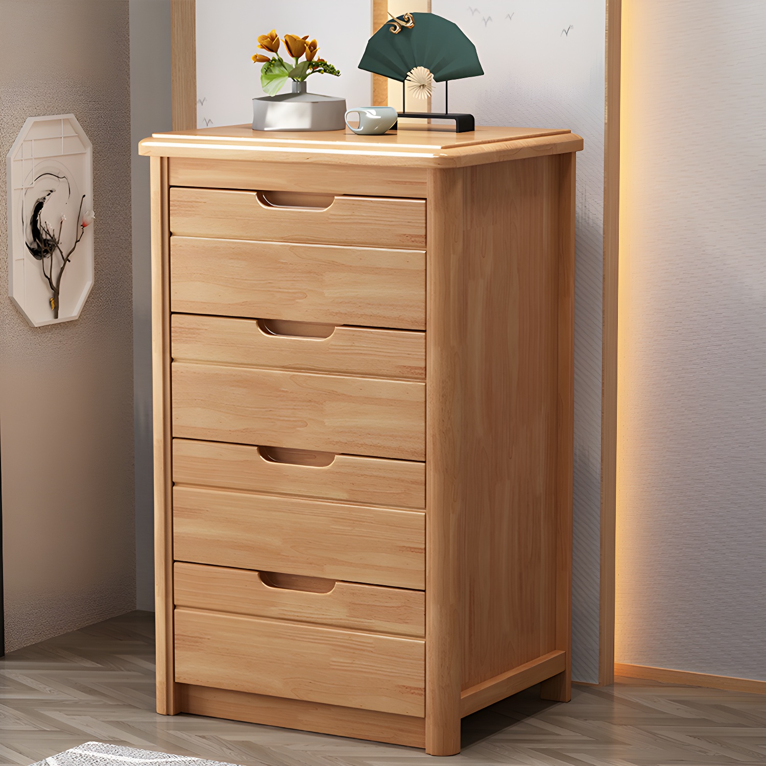 Bedroom Dresser Vertical Solid Wood Storage Chest with 3 / 4 / 5 Drawers - image 14