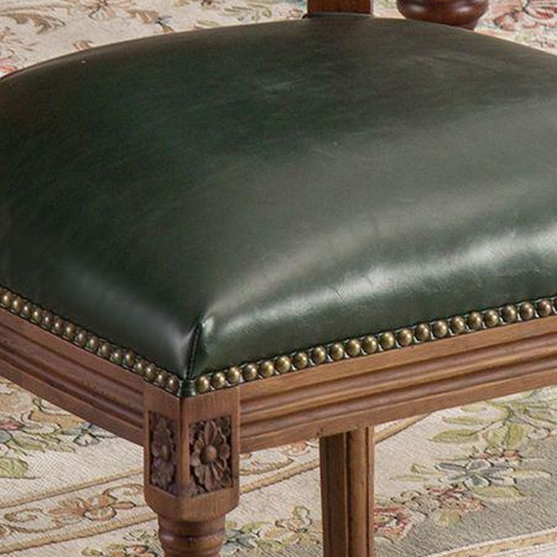 Traditional Antiqued Wood Sturdy Nailhead Trim King Louis Arm Chair/Armless Chair with Outlined and Foot Pads - image 12