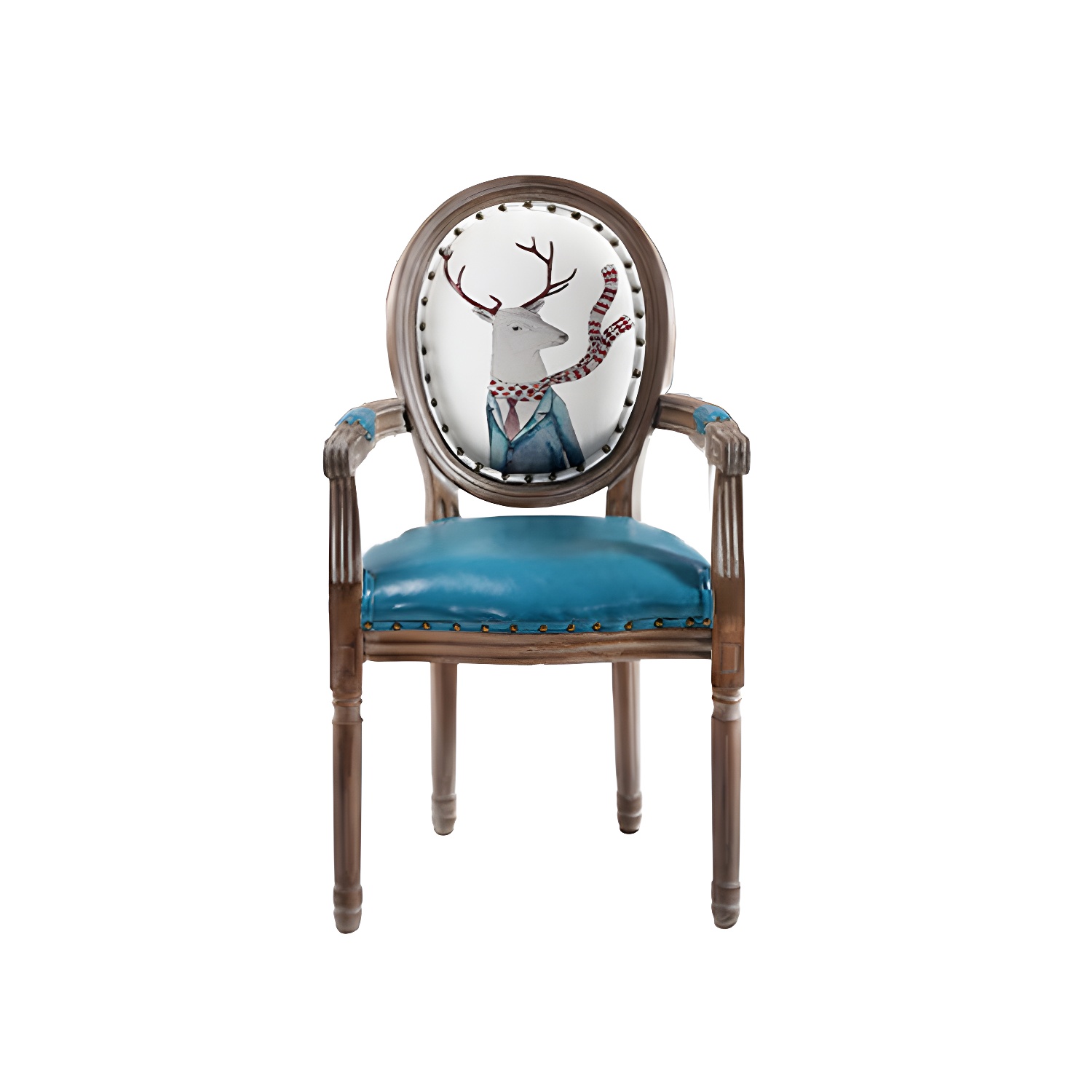 French Country Upholstered Armless Chair Home Solid Wood Dining Chair - image 11