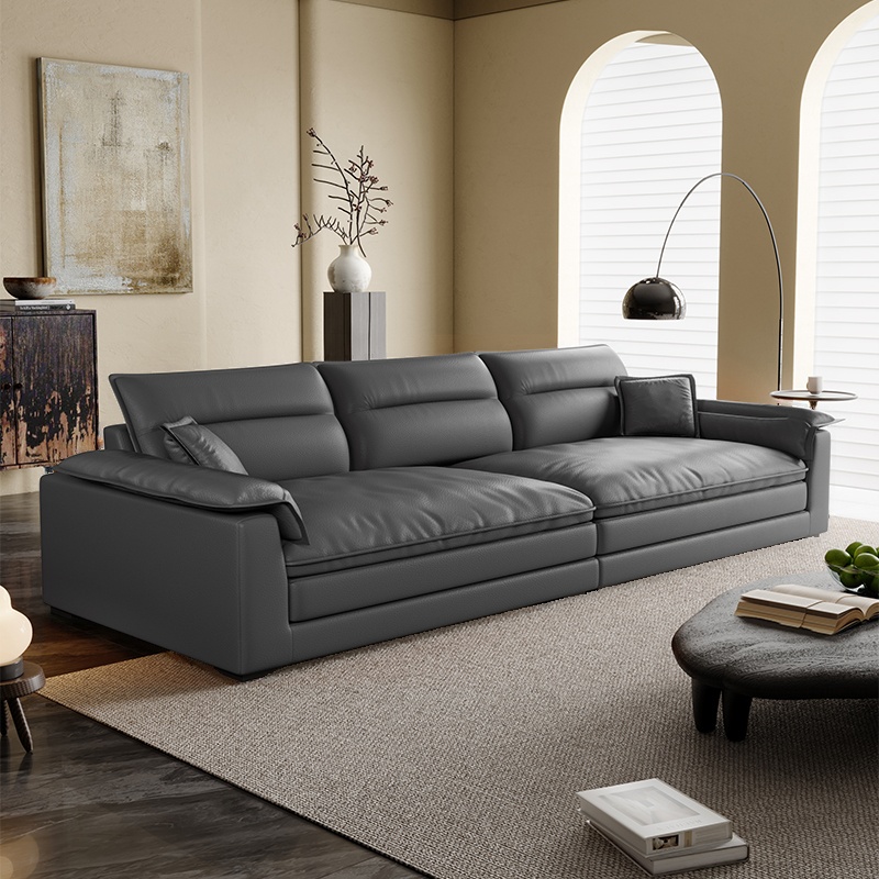 Modish Solid Color Water Resistant Standard Sofa in Light Gray/White/Light Brown with Seats 3/2-seater and 2 Pillows - image 5