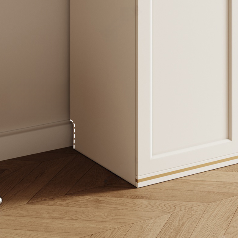 White Minimalist Natural Wood Wardrobe Closet with Soft Close Drawer, Soft Close Door, Interior Shelves, and Clothing Rod - image 5