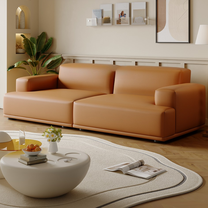 Modish Solid Color Stain Resistant Standard Sofa in Light Gray/Rose/Amber Color, 3-seater/4-seater/5 Person with 2 Pillows - image 9