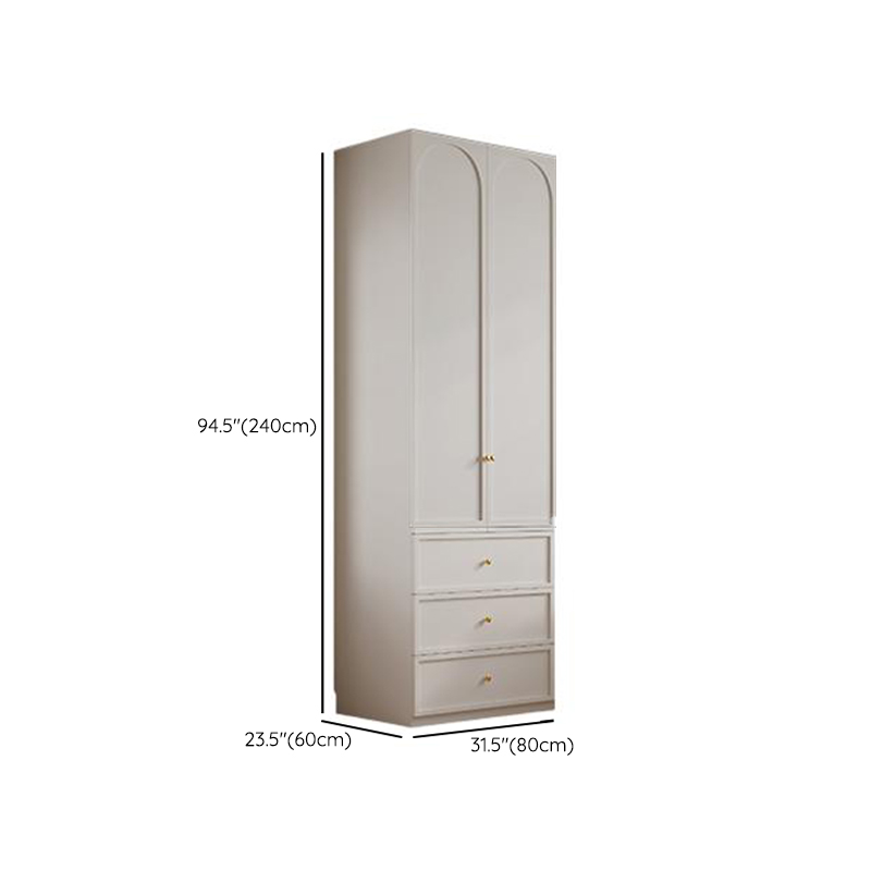 Minimalist Manufactured Wood Independent Almirah with 3-Drawer, Interior Shelves, and Clothing Rod - image 16