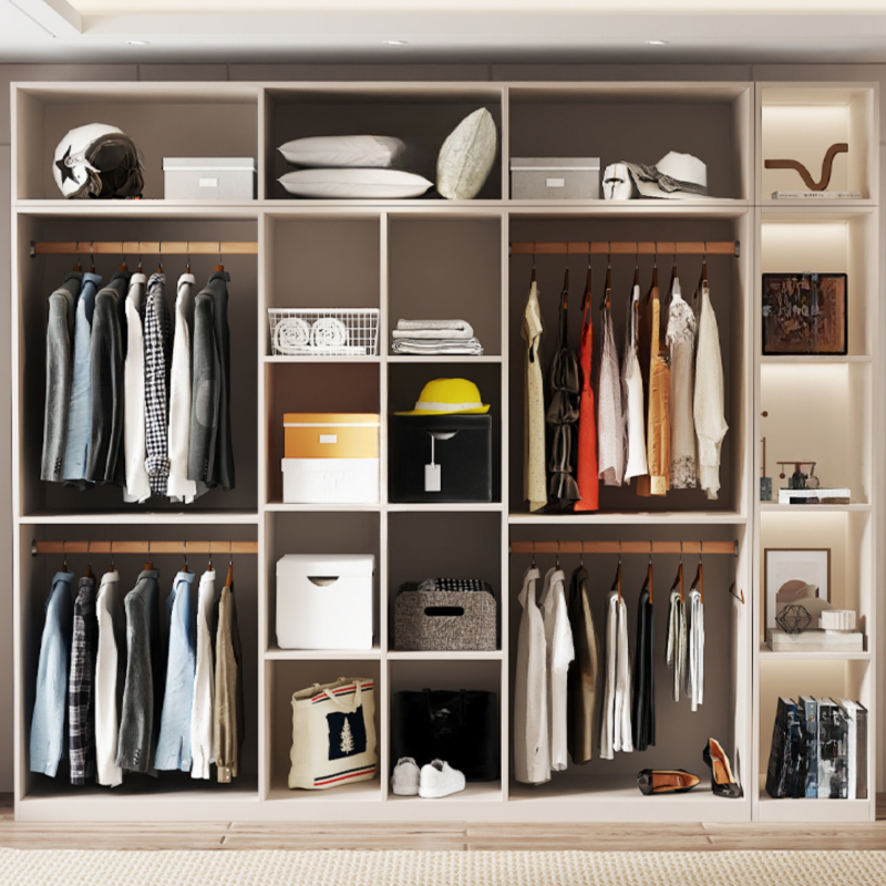 Minimalist Manufactured Wood Independent Wardrobe Closet with Soft Close Door, Interior Shelves, and Clothing Rod - image 5