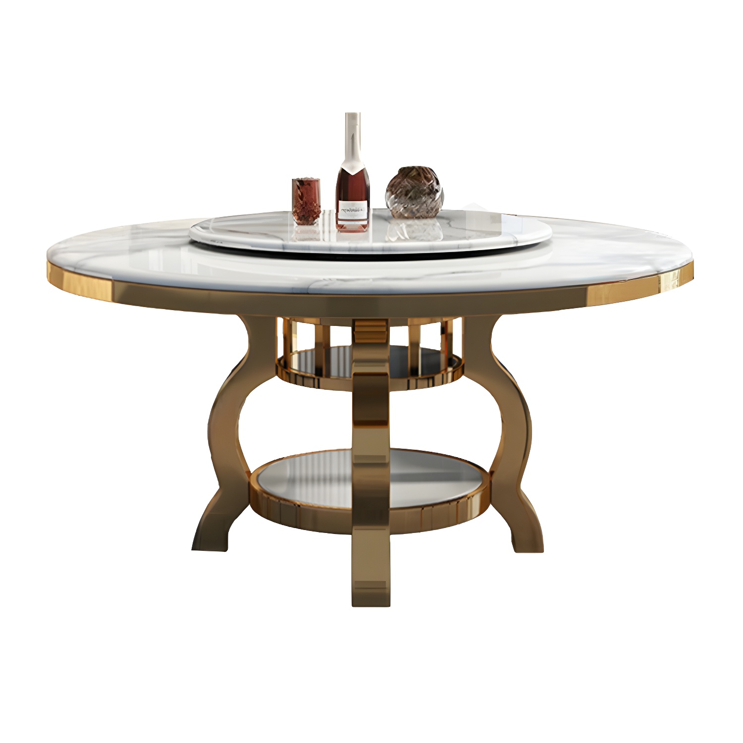 Kitchen 1/7/9/11 Pcs Dining Set with Round Dinette Table and Leather Chairs