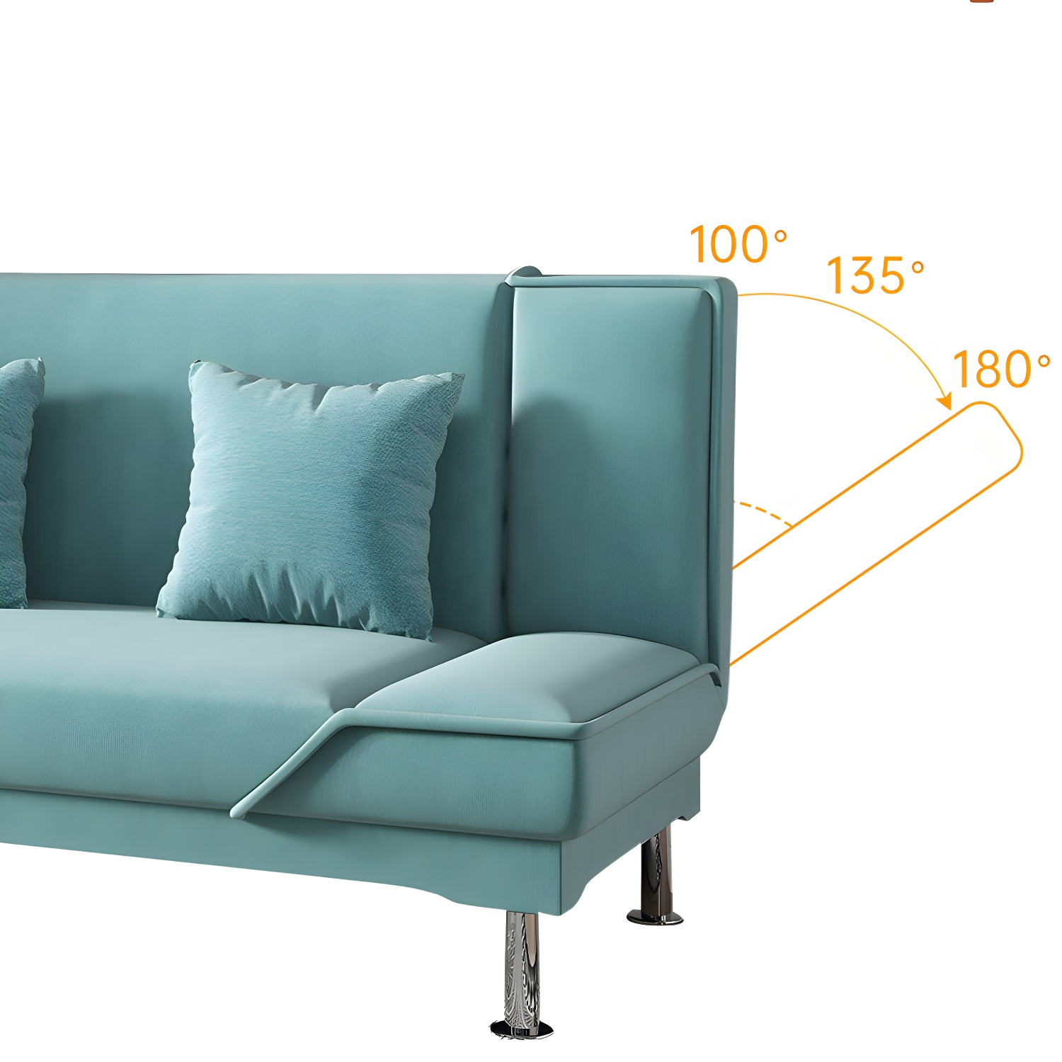 Contemporary Armless Convertible Sofa Linen Foldable Sofa for Apartment - image 15