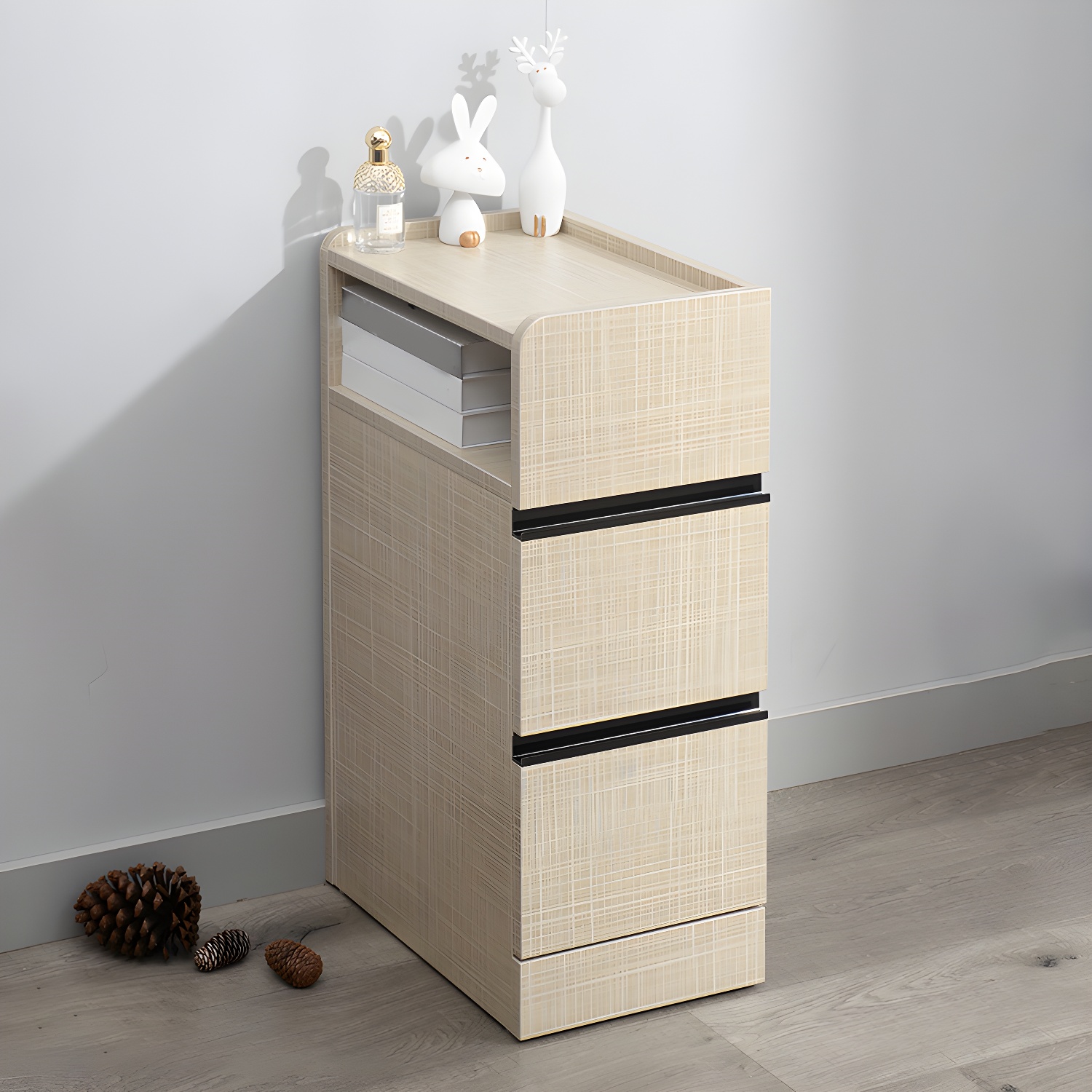 Scandinavian Accent Table Nightstand 25.5" Tall with 2 Drawers - image 6