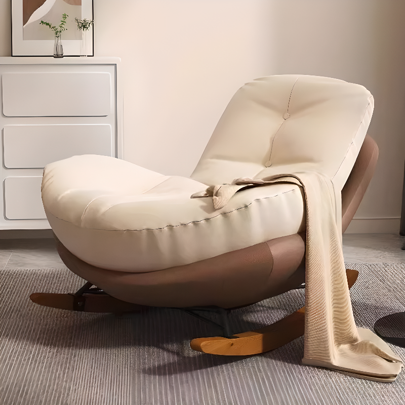 Chalk Modern Simple Style Upholstered Rocking Chair Couch, Scratch-defiant & Cushioned - image 5