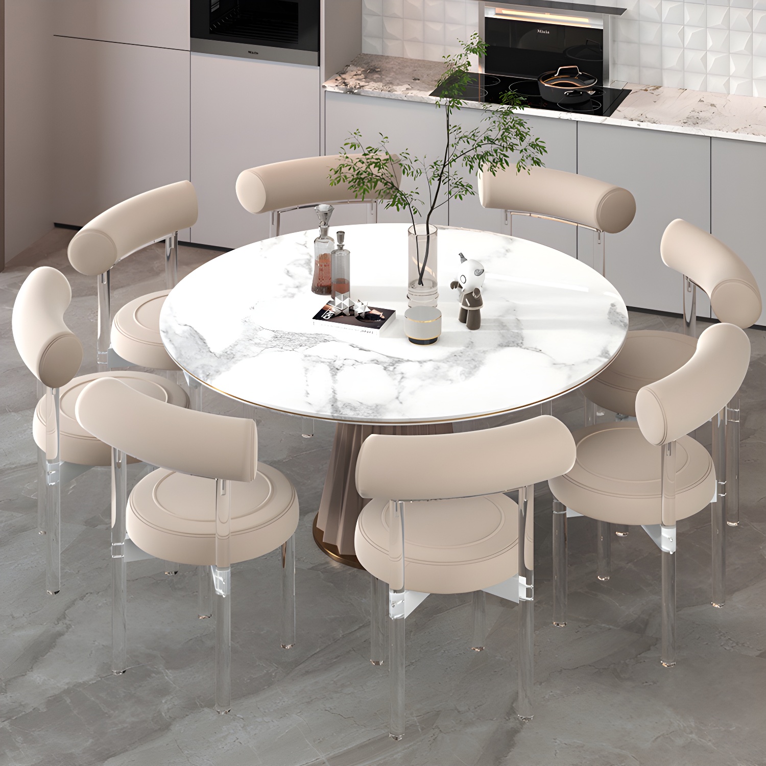 Clear Leg Modern Side Chair with Low Back and Upholstered Polyurethane Seat - image 20