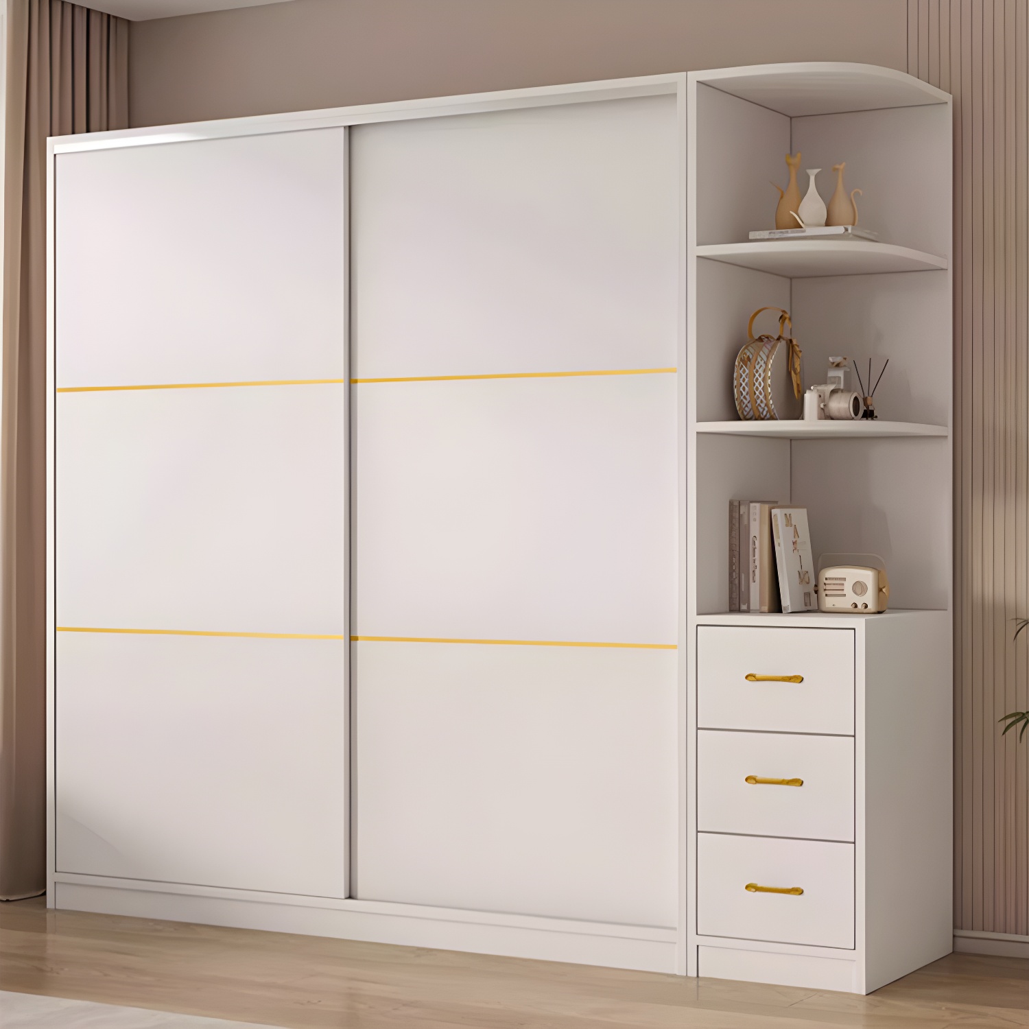 Spacious White Wardrobe Armoire with Shelves and Clothing Rod - Your Perfect Closet Solution - image 3