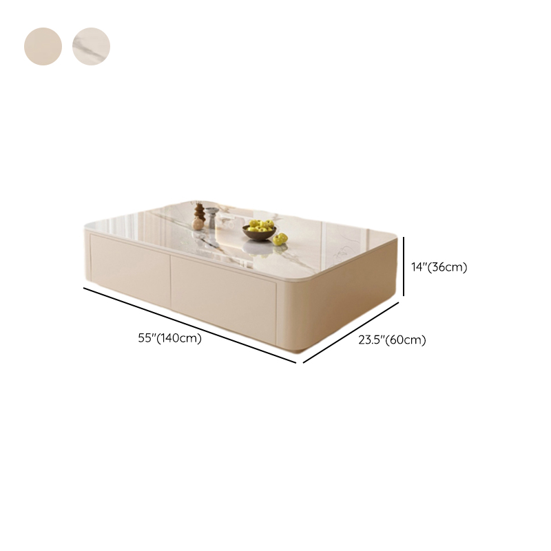 Contemporary Stone Parallelogram Accent Table with 4 Drawers/2 Drawers for Living Room - image 11