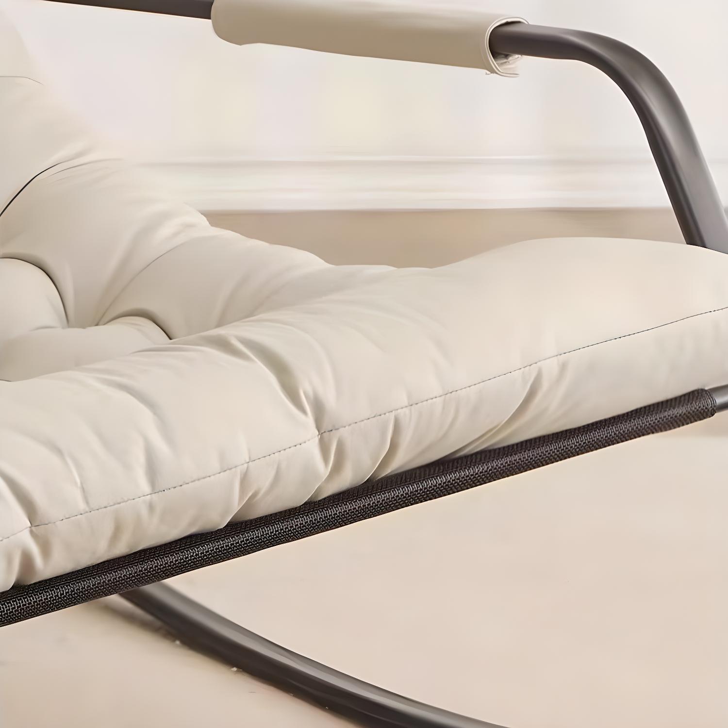 Modern Indoor Rocking Chair with Track Arms, Spindle Back and Metal Legs - image 9