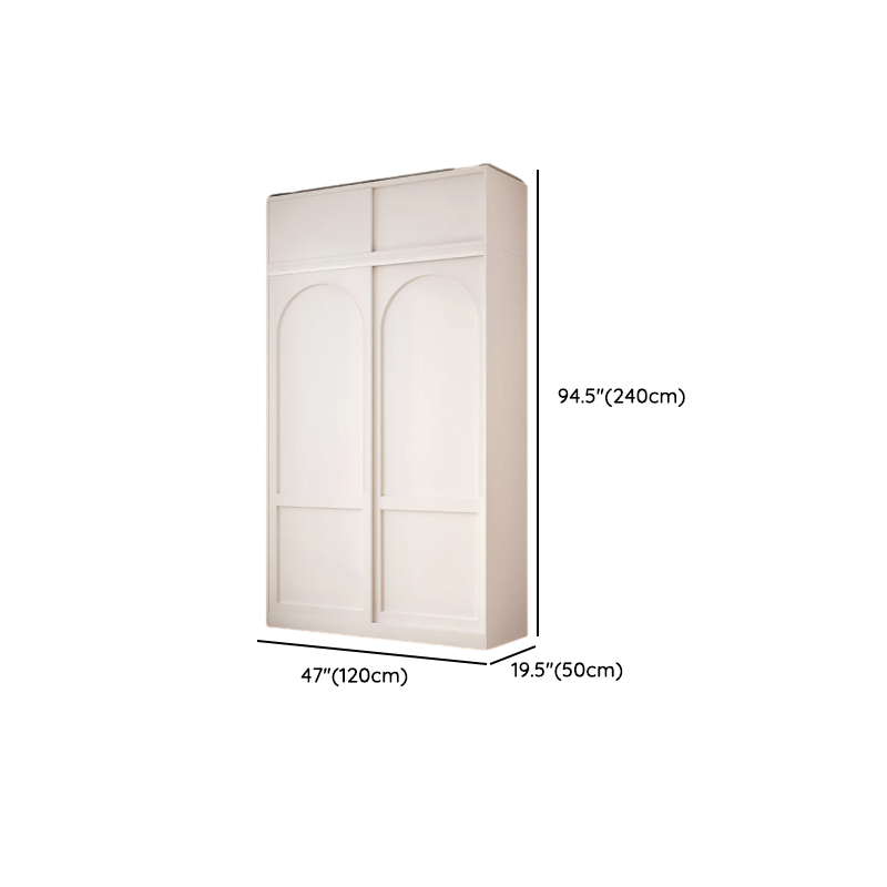 Contemporary White Engineered Wood Cabinet Armoire with Multiple Drawers, Interior Shelves, and Hanging Rod - image 16