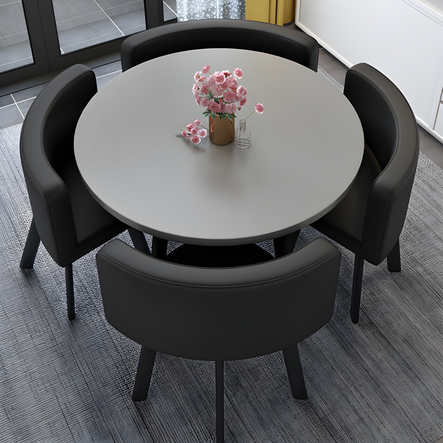 Modern Wood Dining Table Set 5 Pieces Dining Set for Home Use - image 23