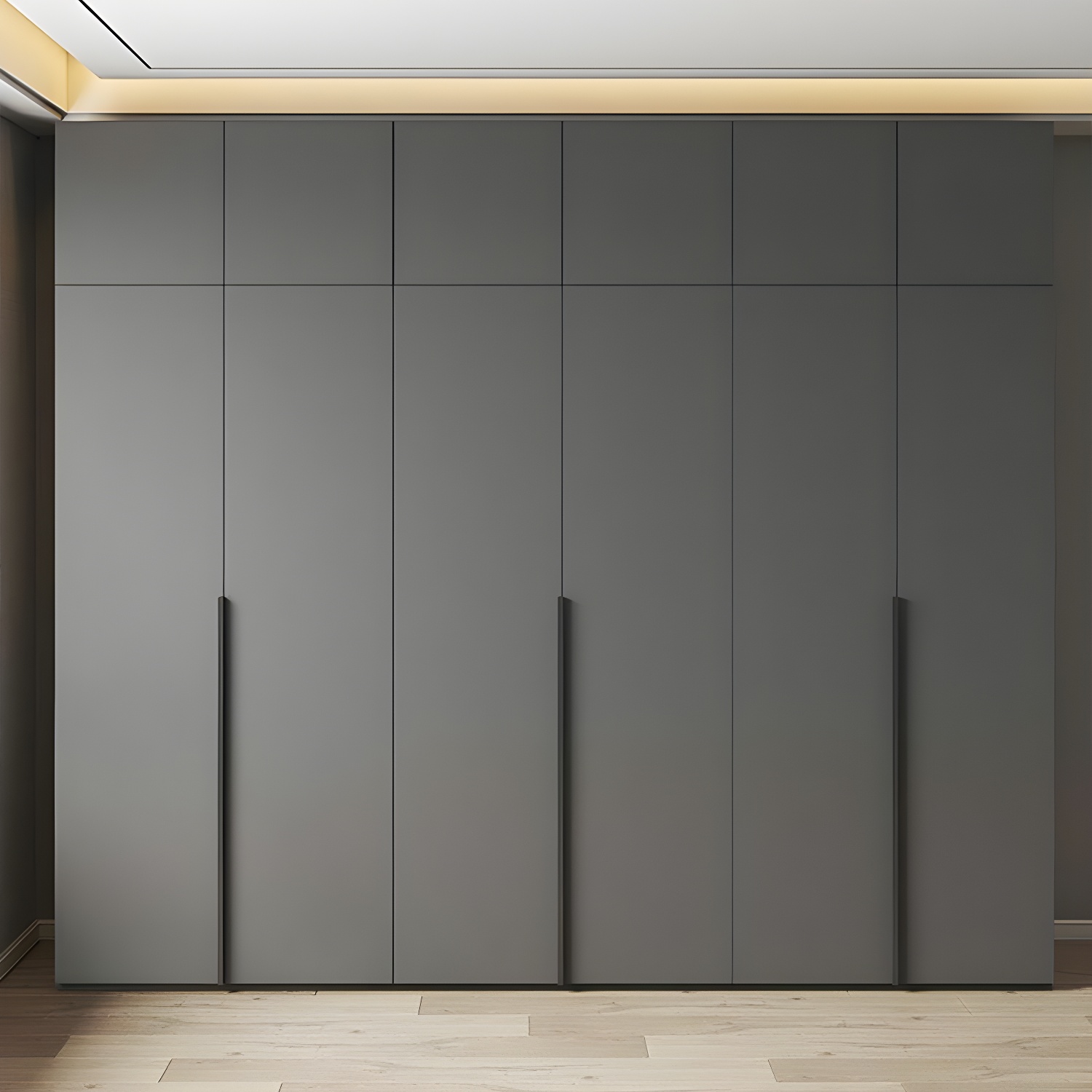 Modern Grey Wood Wardrobe Armoire with Drawers & Shelves for Ample Storage - image 3