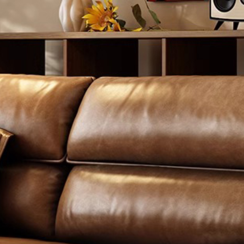 Drawing Room Standard Sofa in Mocha Pu Leather