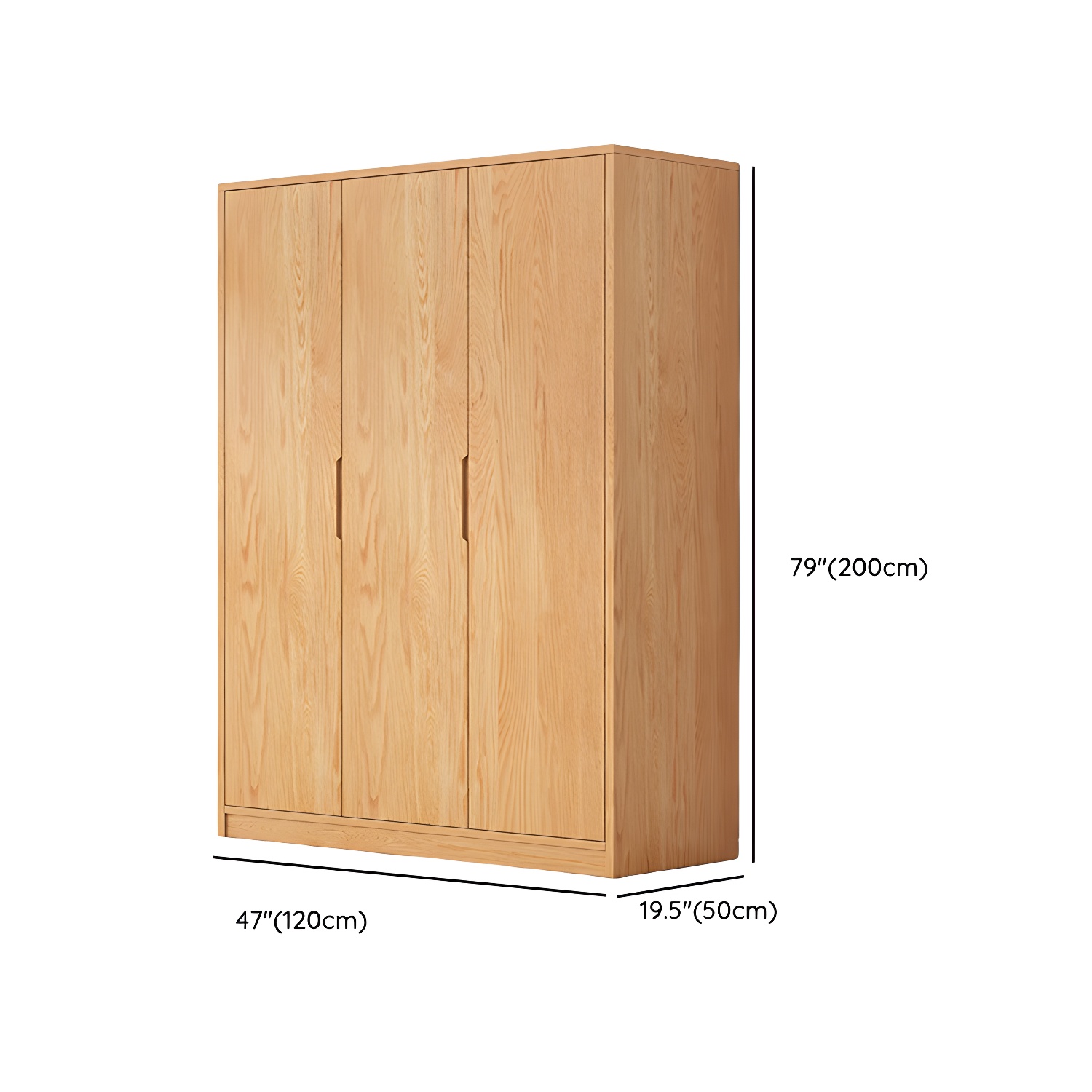 Modern Natural Wood Wardrobe Armoire with Sliding Doors, Drawers, and Shelves - image 108