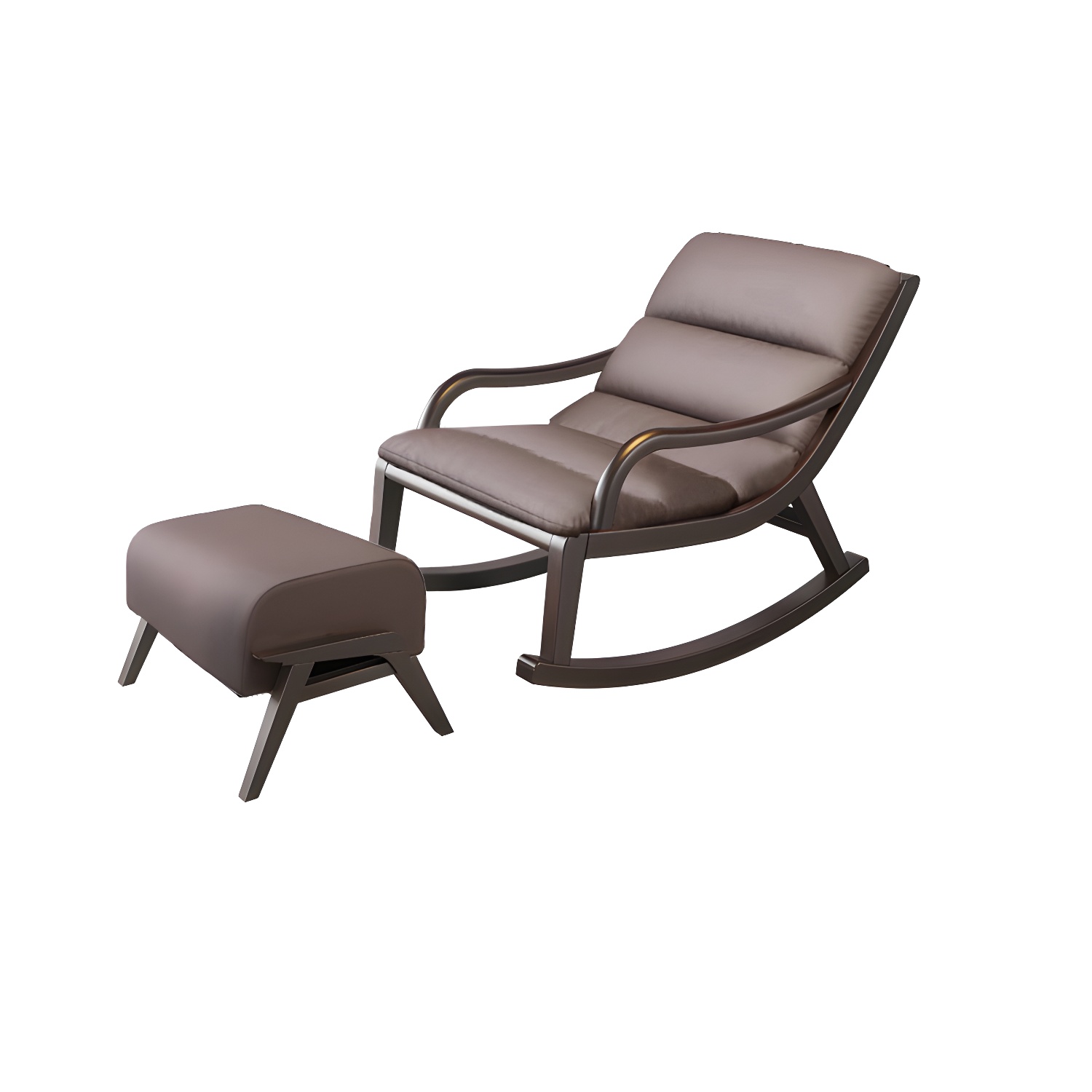 Reclining Solid Wood Living Room with Dark Legs Traditional Rocking Chair - image 3
